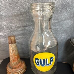 Glass Bottle with Yellow Label